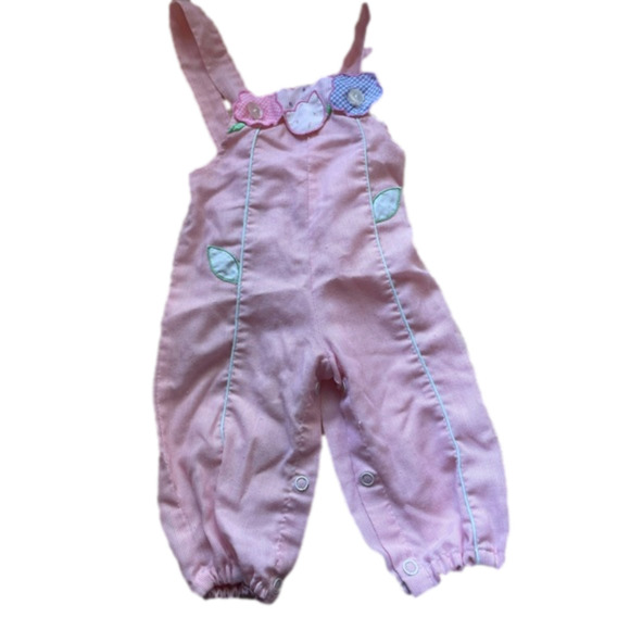 Pink vintage overalls size 3-6 month - Picture 1 of 2
